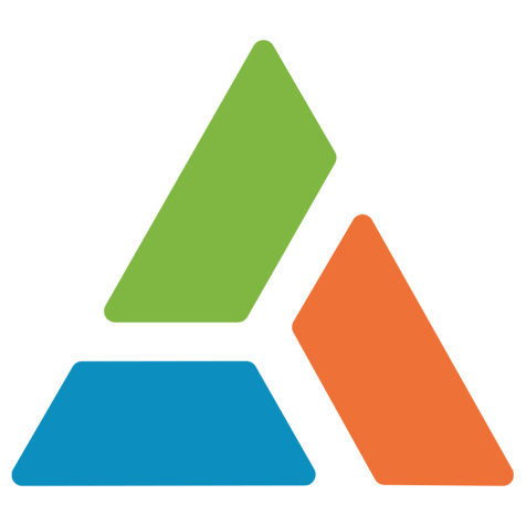 PEAK logo - trangle with three core components making up the triangle, one orange, one green, one blue.